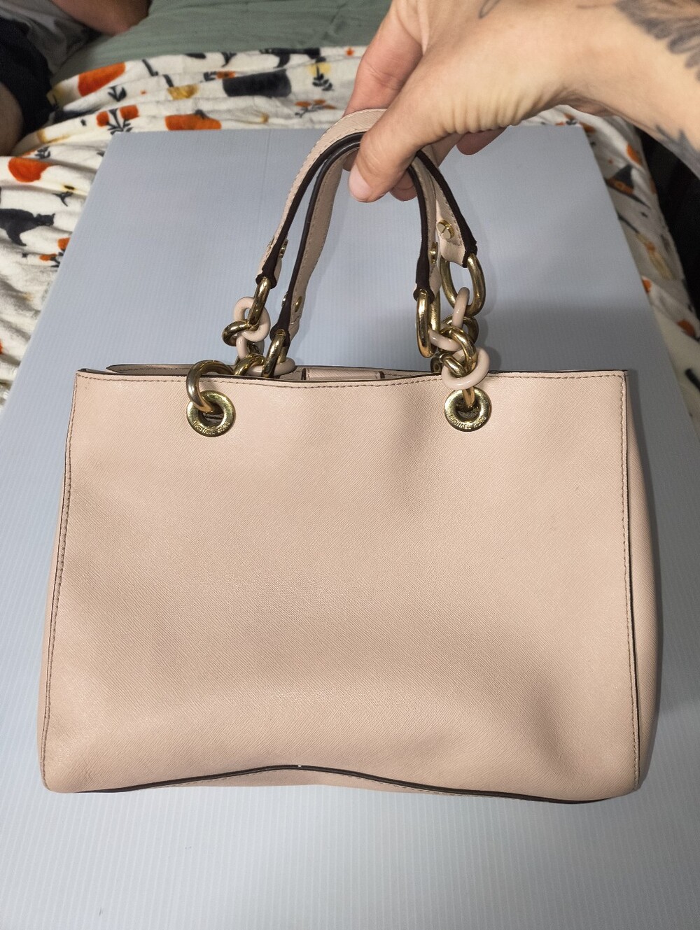 Michael Kors Cynthia Saffiano Leather Satchel - Soft Pink Ballet 30S3TCYS2L
